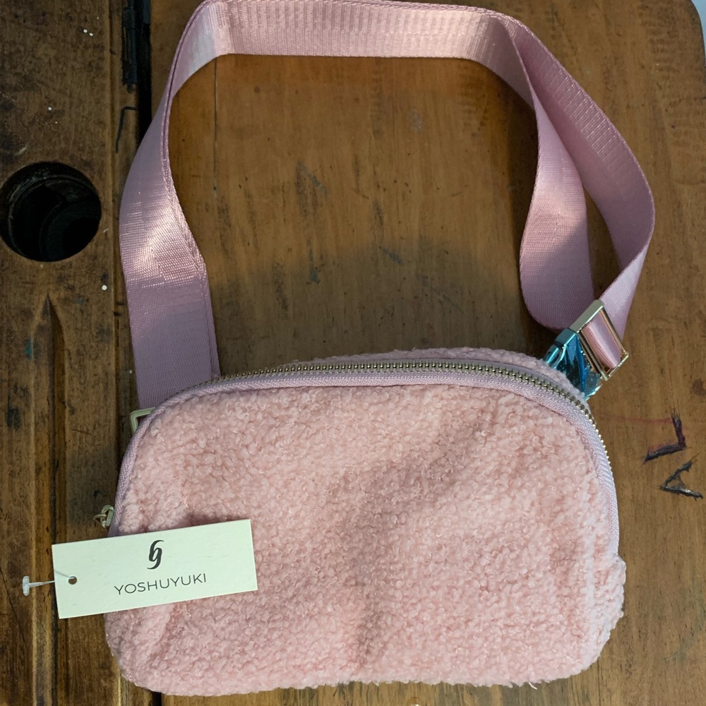 {Yoshuyuki} Pink Sherpa Crossbody Bag